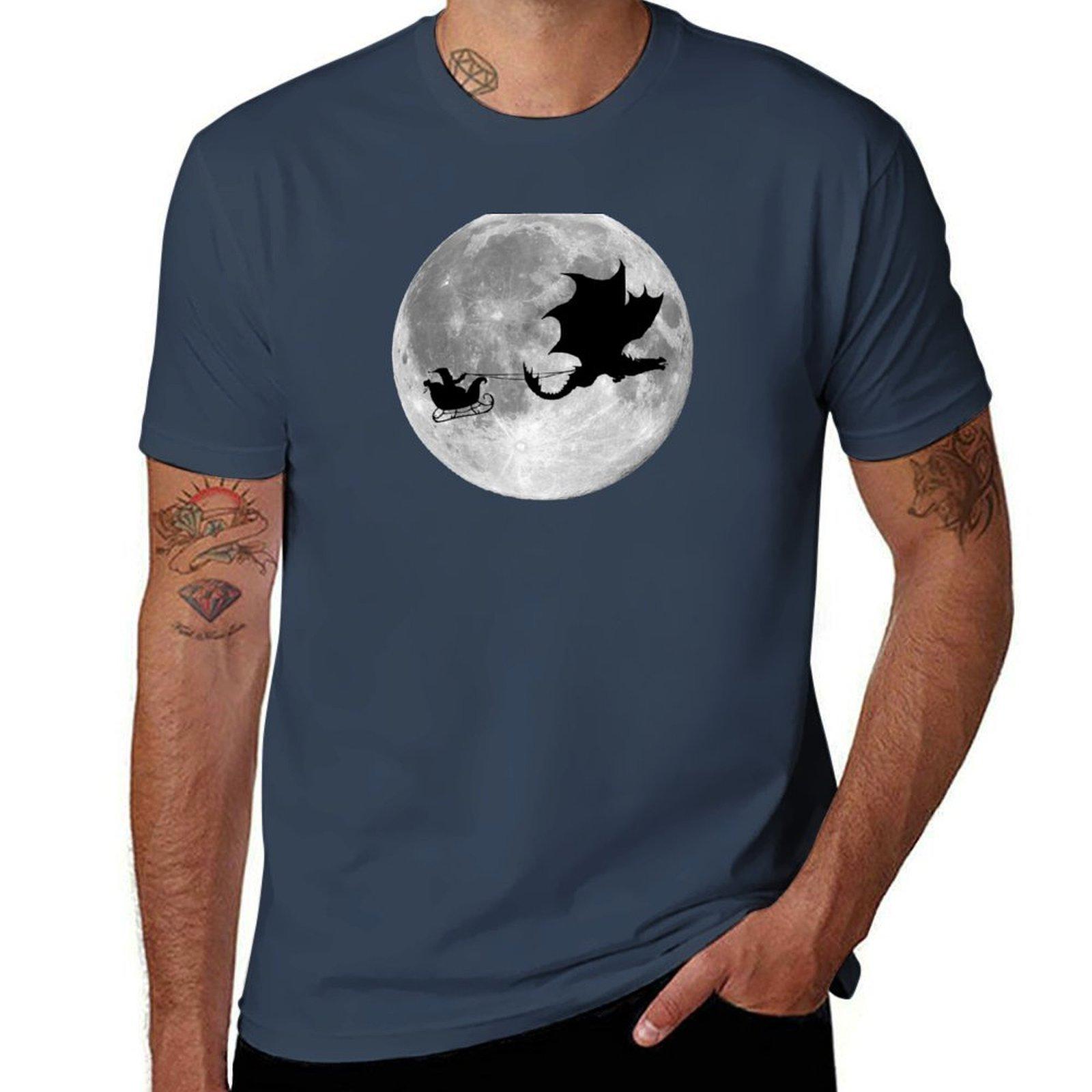Santa Ride Claus Rider Sleigh Dragon TShirt High Elasticity Sports TShirt S