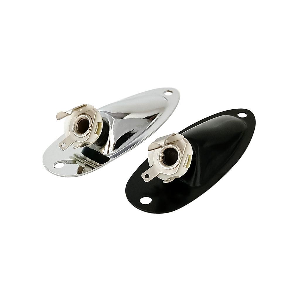 Replacement For Guitar Jack Plate Boat Shaped Audio Connector Socket Panel