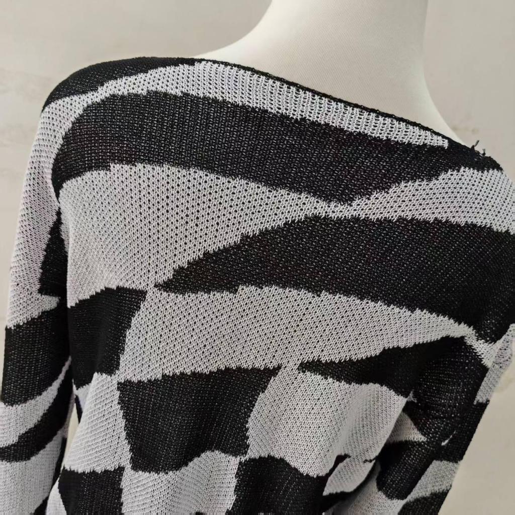 2025 Summer Dong Jie Knit Cardigan: Loose, Lightweight, Hollow Design with Long Sleeves