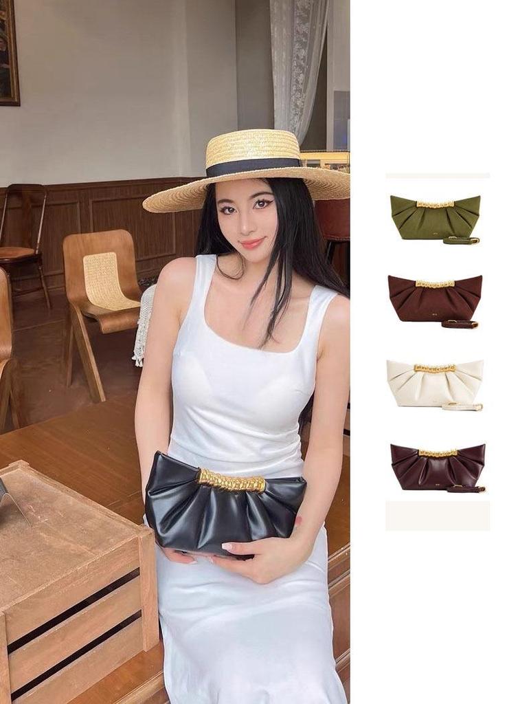 JW PEI 2025 Spring/Summer High-End Ruched Clutch Bag for Women