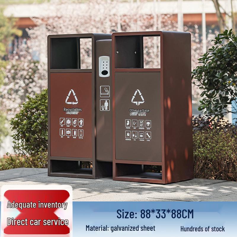 Stainless Steel Antique Outdoor Trash Can for Parks and Courtyards