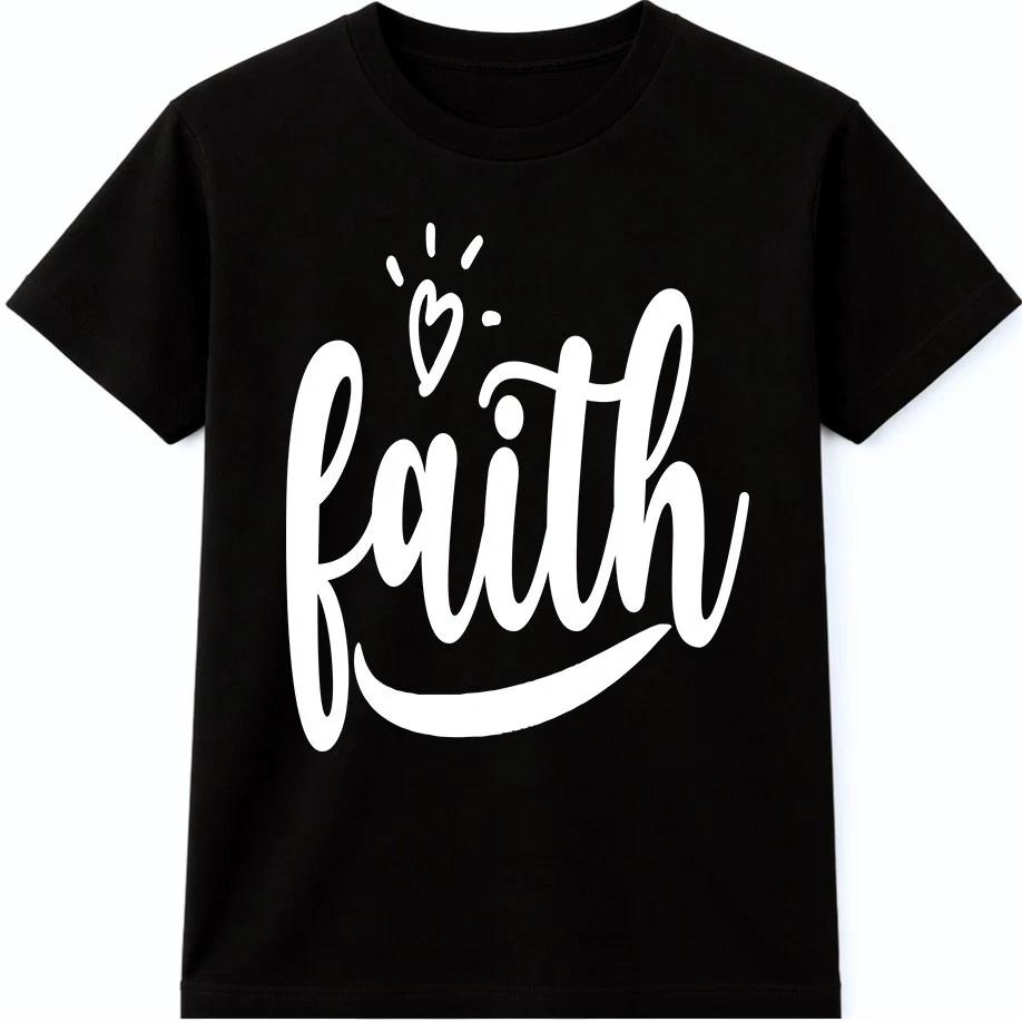 Faith T Shirt Inspirational Quote Positive Message Religious Graphic Tee M