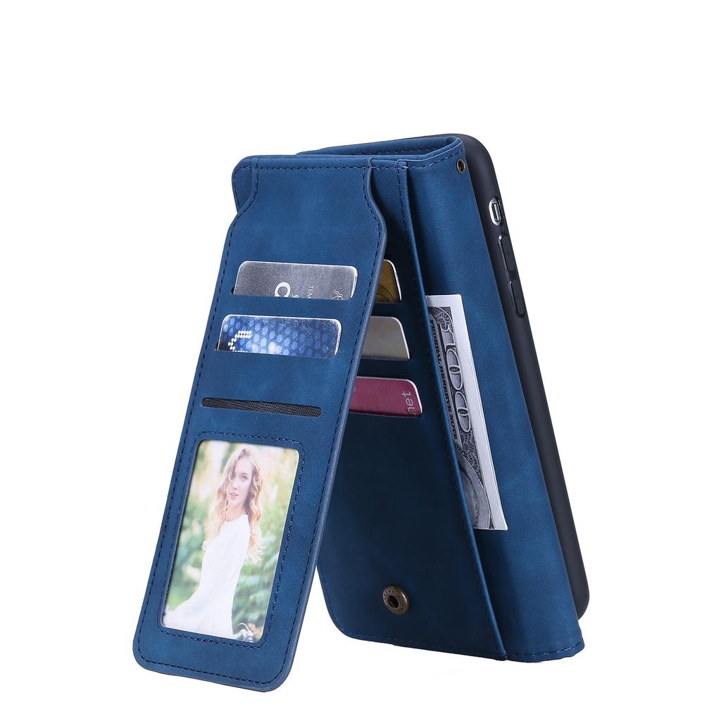 Suitable for iPhone13 mobile phone leather case 12Pro retro matte retro nine-card wallet case XsMax
