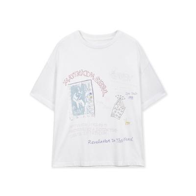 [Matinkim] Graffiti Artwork Top In White