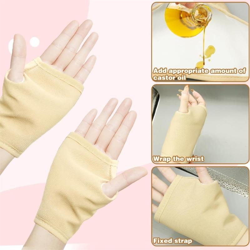 1 Paar Rollenöl Bio-Packungsset Rollenöl-Packungswickel für Hände Hochabsorbierendes Baumwoll-Handrollenöl-Packungen