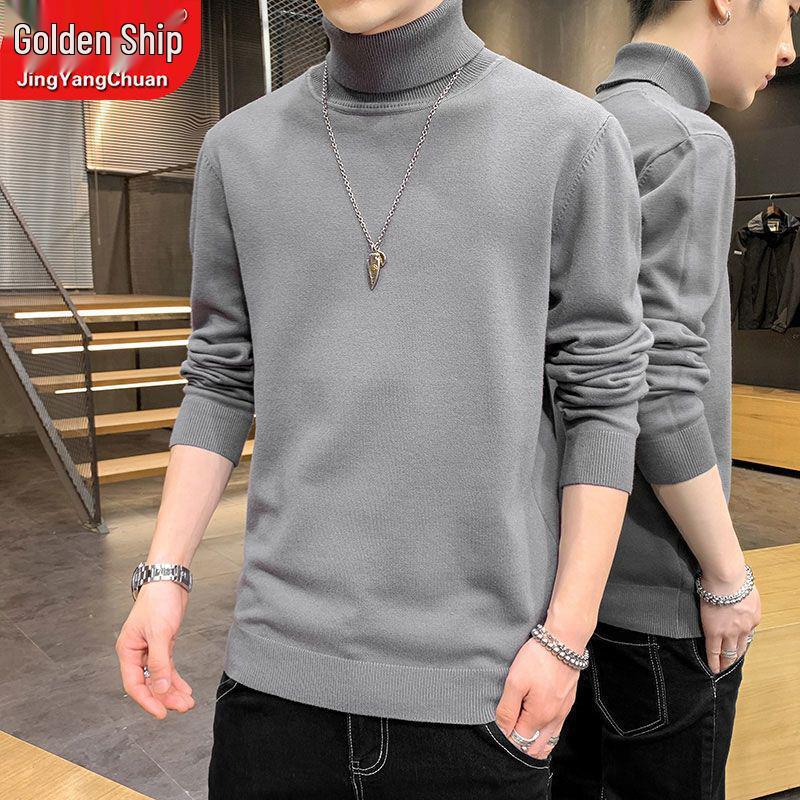 Men s Slim Fit High Neck Korean Style Sweater - Trendy Autumn Winter Knitwear L (55-65 kg)