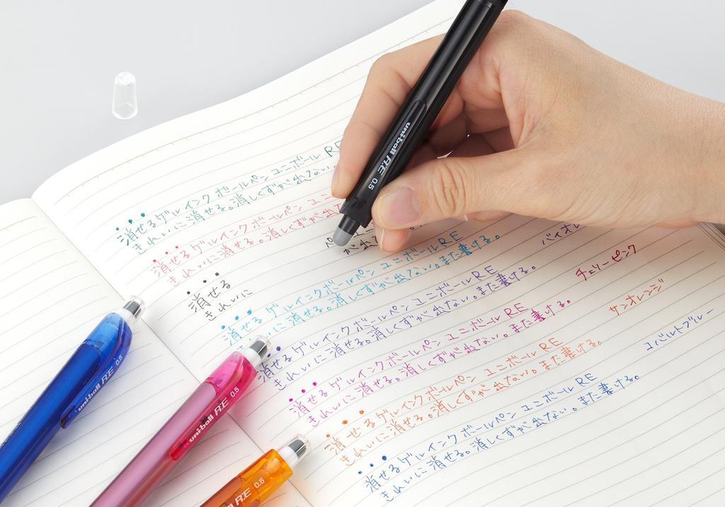 Mitsubishi Pencil Erasable Ballpoint RE 8 URN180058C Pen, Uni-ball 0.5, Colors,