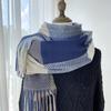 Women's Cashmere Scarf Green Plaid Vintage Winter Korean Thick Warm Long Tassel Shawl Neck Christmas Gift Fashion Accessories