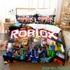 3D Cartoon Minecraft Duvet Cover for kids,Game Simulated World Bedding Set,Duvet Cover Pillowcases with Zipper Youth Kids Gift