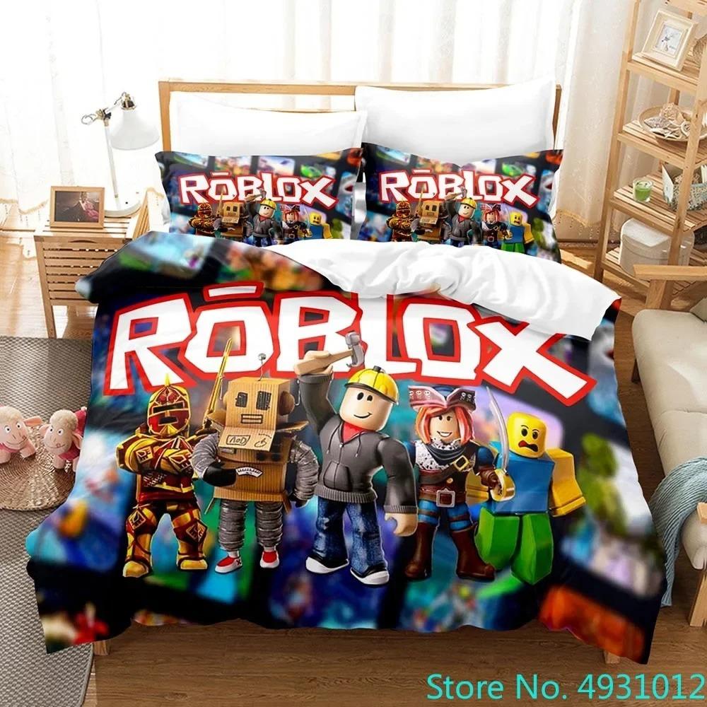 3D Cartoon Minecraft Duvet Cover for kids,Game Simulated World Bedding Set,Duvet Cover Pillowcases with Zipper Youth Kids Gift