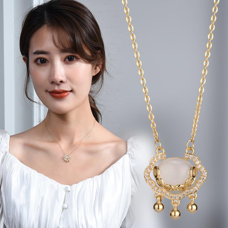 Stunning Korean Style Titanium Steel Long Life Lock Pendant Necklace For Women With Elegant Design