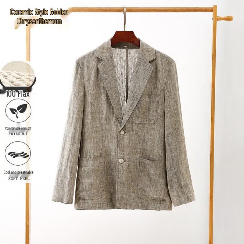 

Men s 100% Pure Linen Casual Suit Jacket L