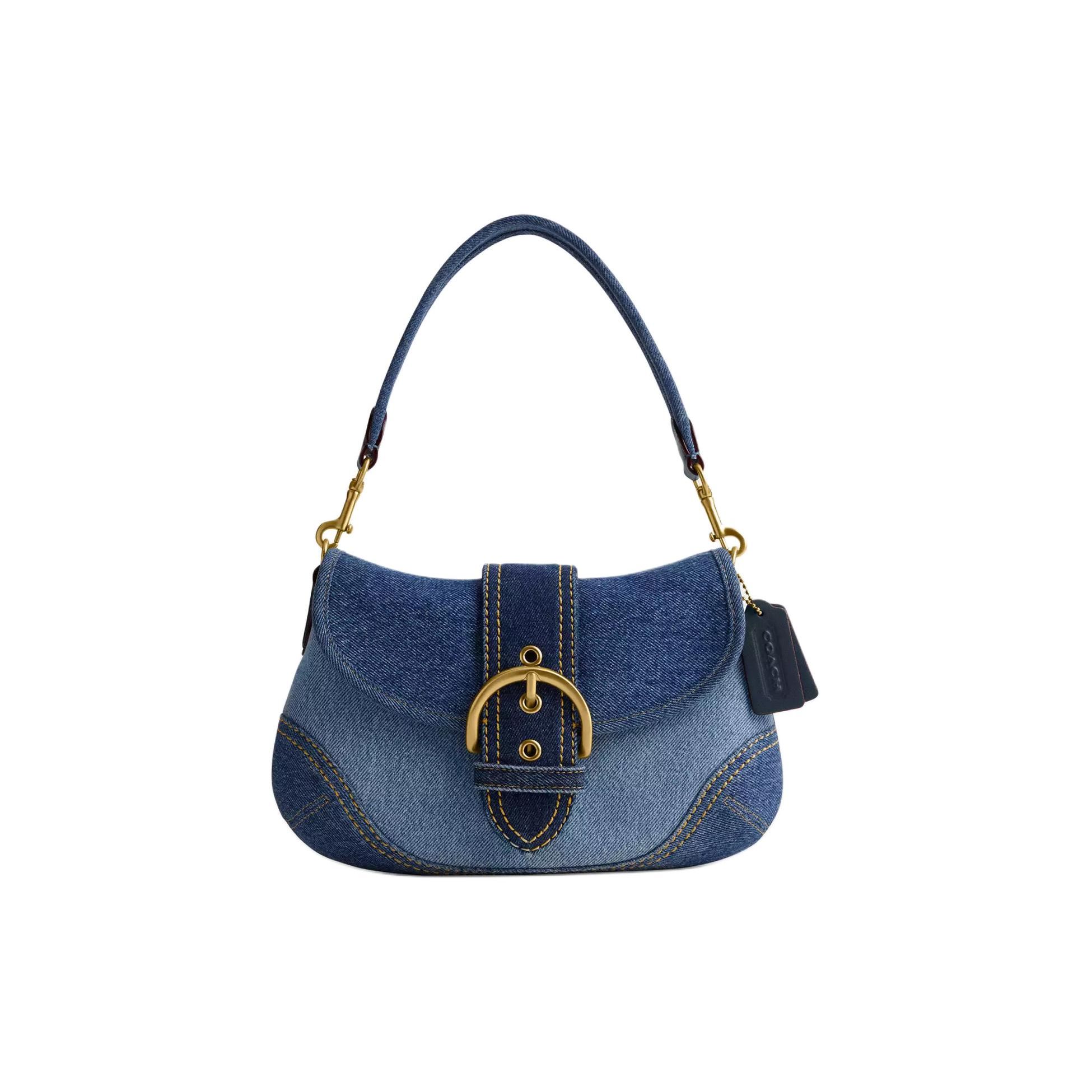 

Coach Soho 27 Casual Minimalist Fabric And Recycled Leather Wallet Shoulder Bag Large Women Shoulder Bag Denim-Blue CR737-B4LJF Basic Set (Bag+Dust Bag)