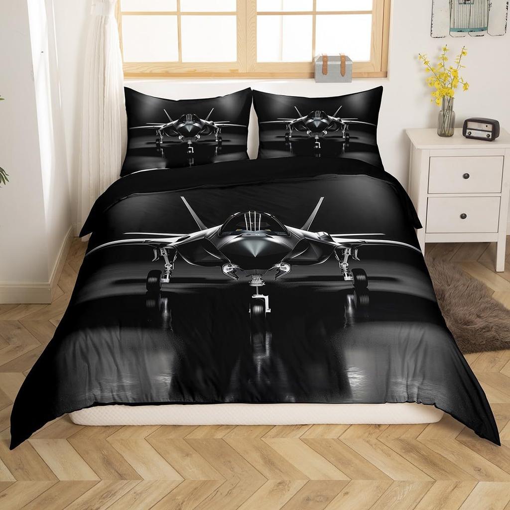 Aircraft 3D Digital Printing Three-Piece Bedding Home Textile Duvet Cover Bedding