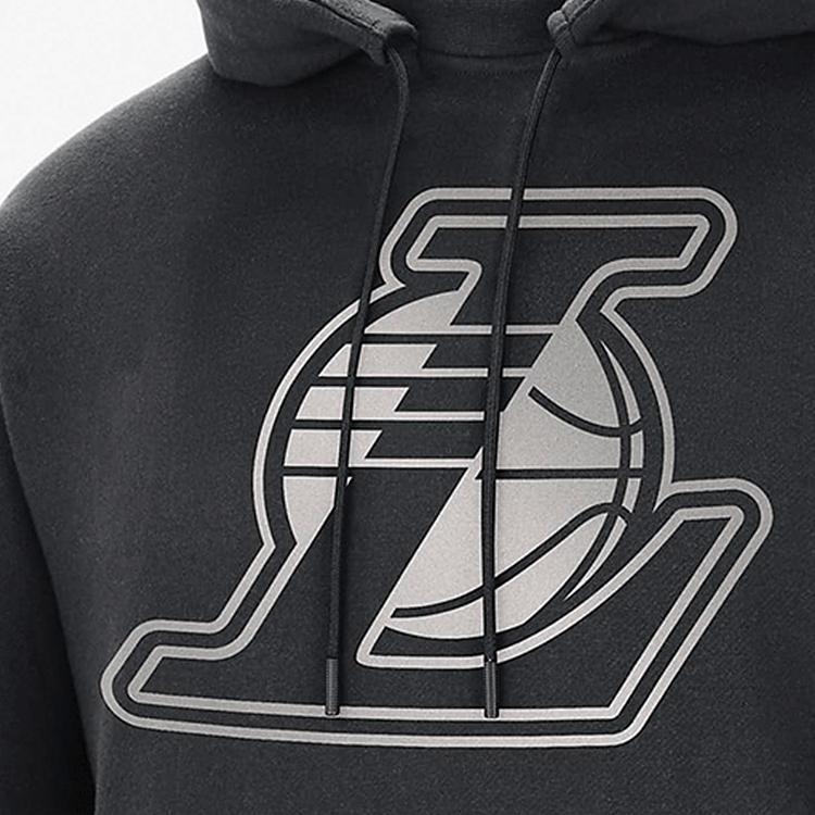 Nike NBA Los Angeles Lakers Logo Print Fleece Hoodie Men Tops Black CV4046-010