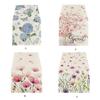 Dining Room Linen Table Runner with Flower Pattern Kitchen Table Ornament Tablecloth Decoration for Holiday Festivities