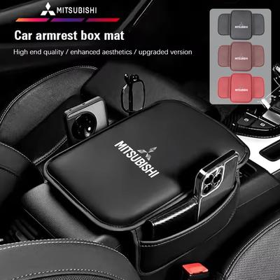 Car Armrest Mat Center Console Leather Protection Cushion For Pajero I200 Space Galant Attrage Xpander Mirage Montero