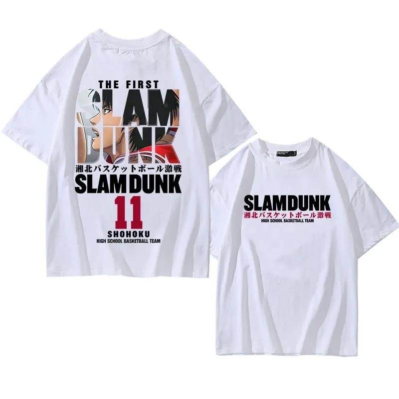 

Japanese Anime T-shirt Men s SLAM DUNK Summer Fashion Cotton Short-sleeved Women s High-quality Loose Top 4XL