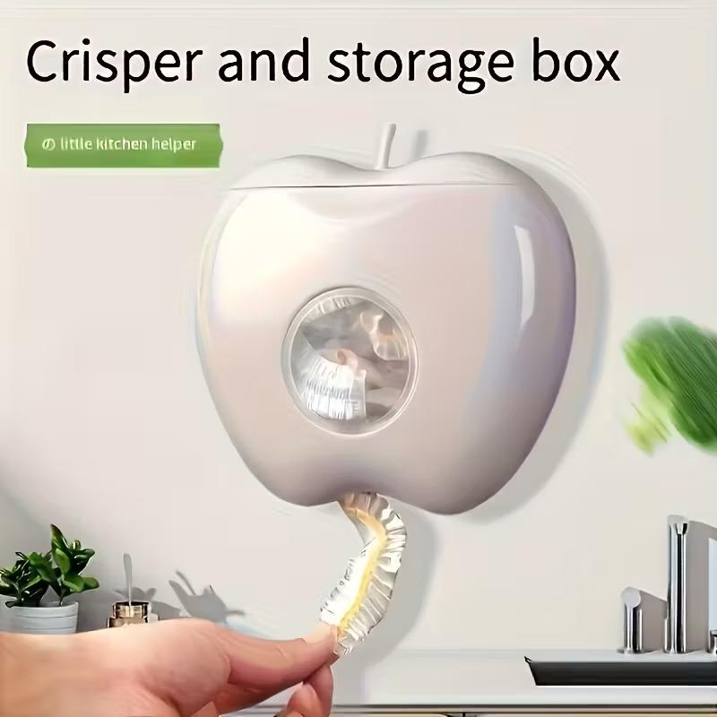 1/2/3PCS Apple Shaped Fresh Keeping Bag DispenserWall Mounted Kitchen Storage Box Plastic BagOrganizer Space Saving Kitchen Tool