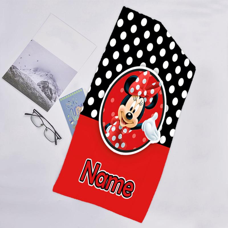 1pc Minnie18 Beach Towel with Custom Name, Beach/Swimming/Bath/Picnic/Camping Towel, Suitable for Seaside Beaches