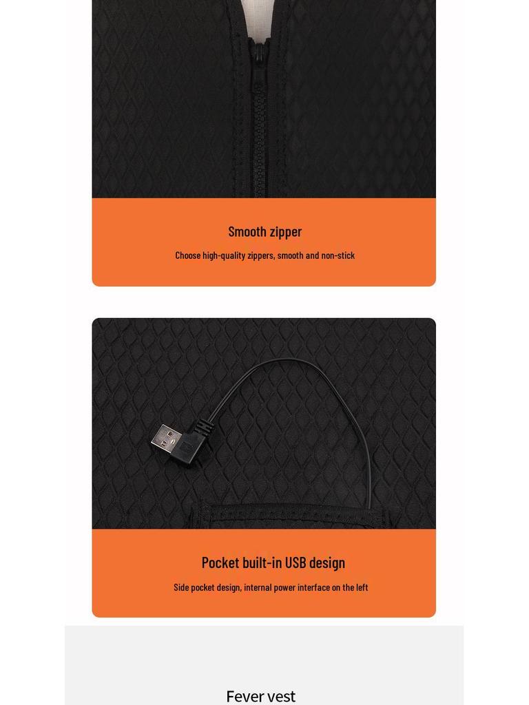 Winter USB Electric Heated Vest with Smart Carbon Fiber Technology