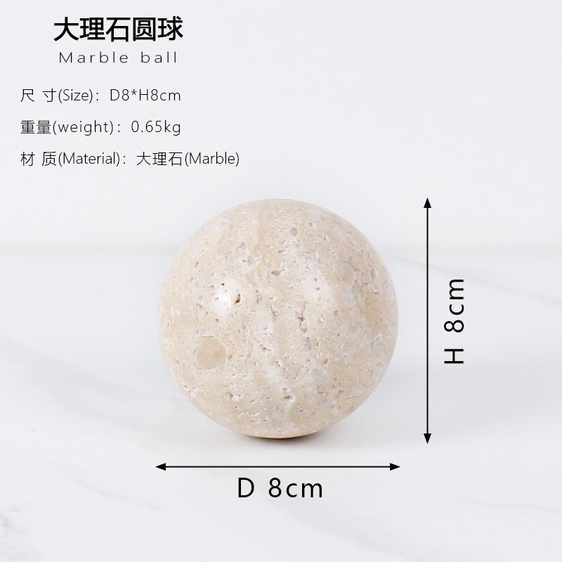 

Natural Stone Marble Support, with Circular Stone Balls of Different Diameters and Beige Limestone Sculptures, Home Decoration