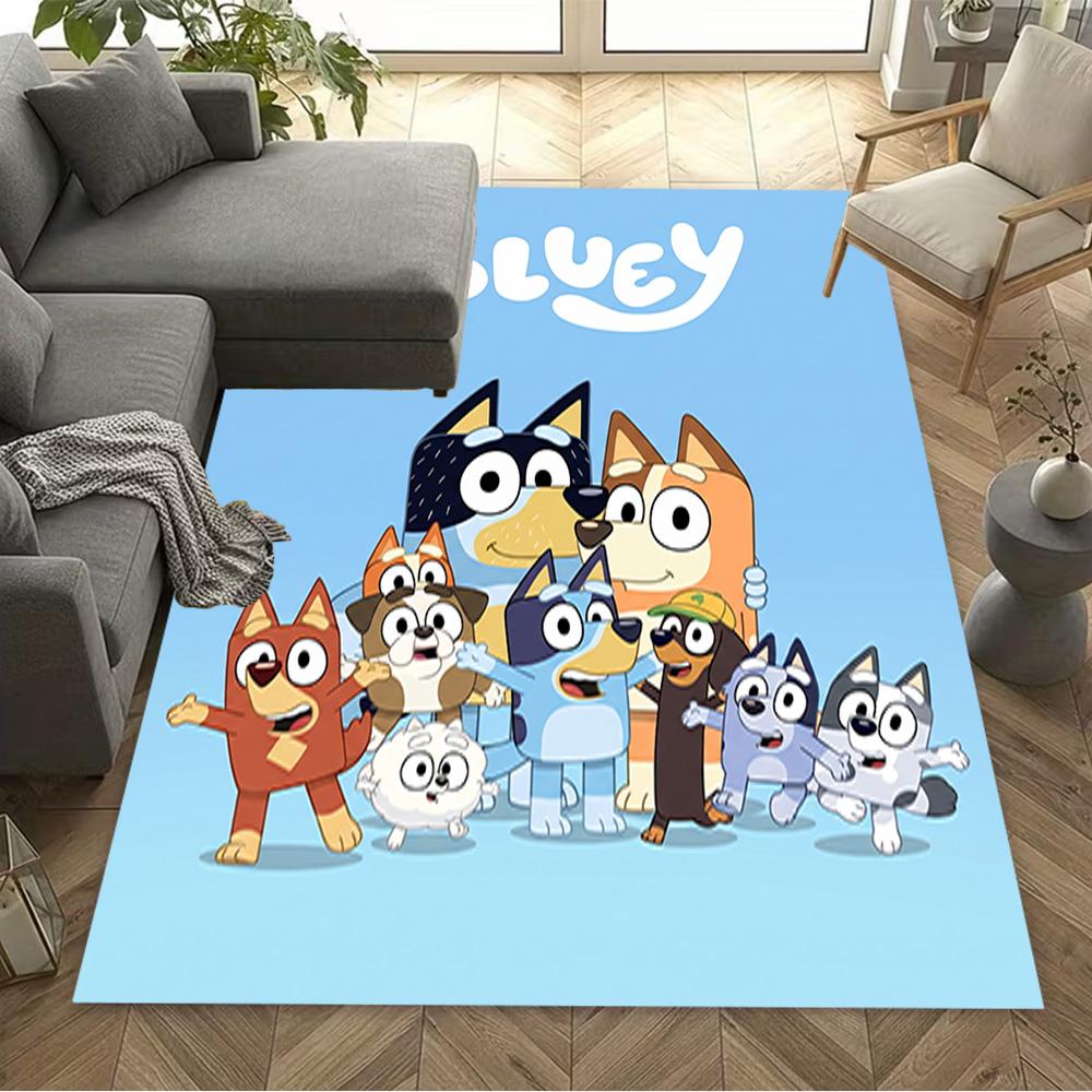 Bluey Friends Adventure Floor Rug Office Rug Perfect for Dormitory Dining Room Outdoor Foyer Antislip Carpet Decorate Offices Birthday/Christmas Gift