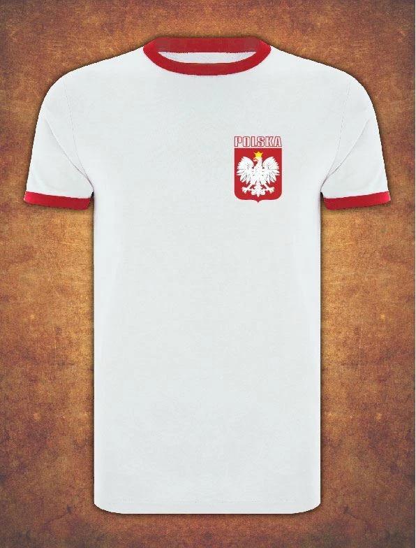 Koszulka Polska Poland Football Kibic T- Shirt Ringer White XL