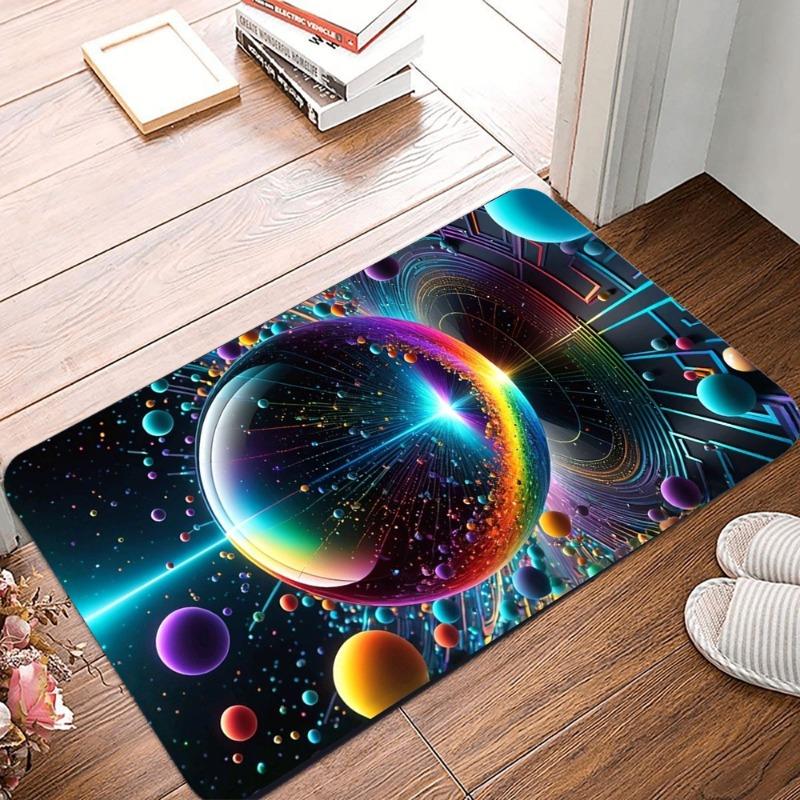 Verträumter Bubble-Druck Rutschfester Kleiner Teppich Wasserdicht Leicht zu Reinigen Fußmatte für Innen- und Außenbereich Langlebige Heimdeko Mode