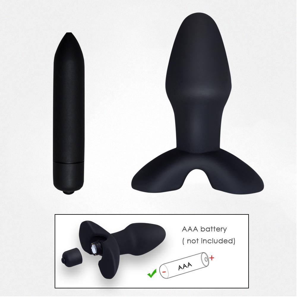 1PC Large Silicone Butt Plug With Vibrator Function Smooth Touch Anal Plug Sex Toys for Women/ Men