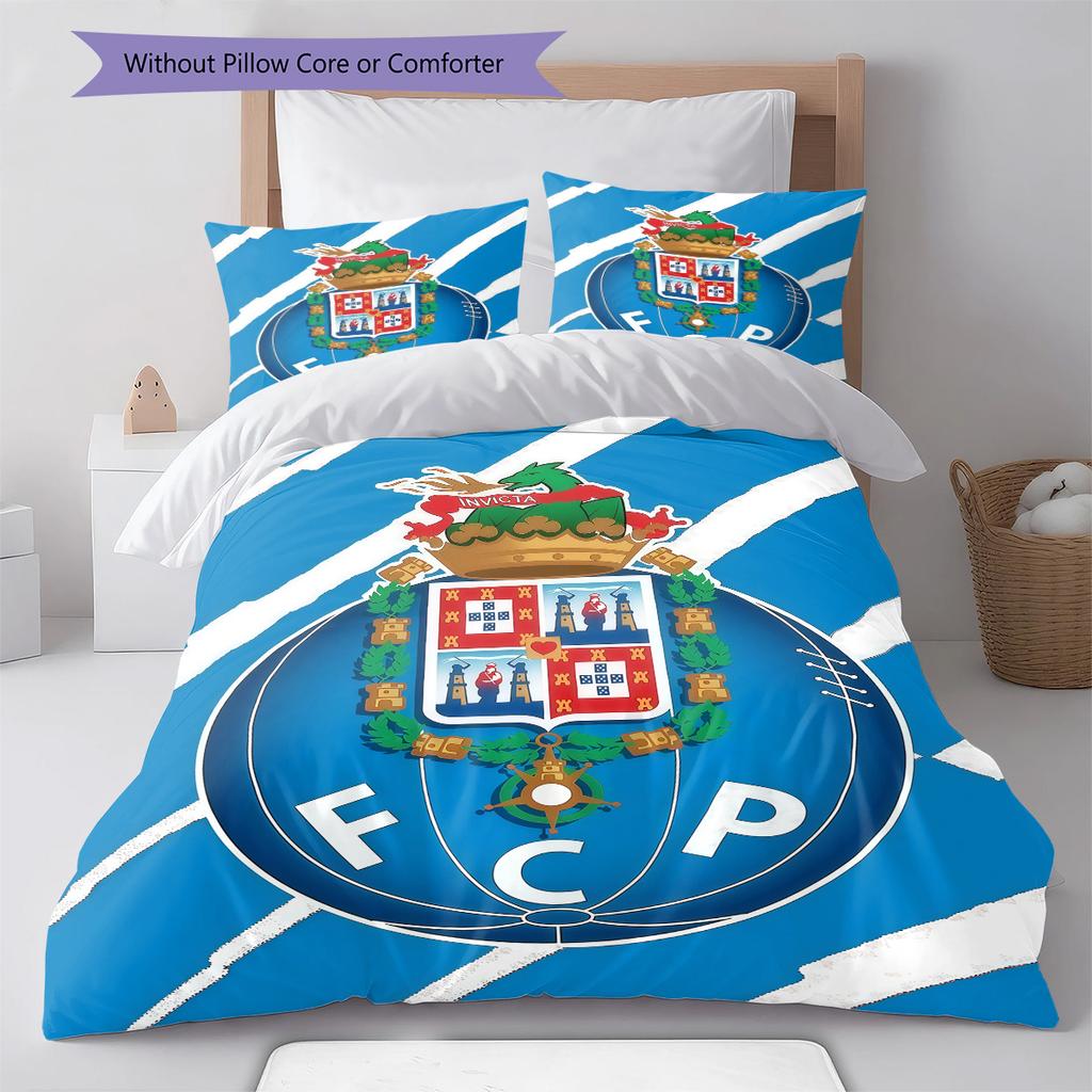 Juego de edredón y fundas de almohada del club de Oporto Decoración del hogar Regalo de cumpleaños (1 * funda nórdica + 2 * fundas de almohada, sin núcleo)