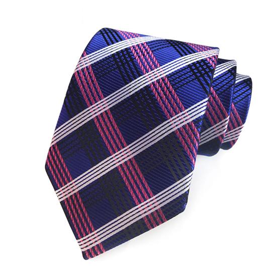 Men Business Tie Lightweight Multipurpose Adjustable Different Patterns Plaid Print Decorative Gentleman Wedding Daily Wear Necktie Clothes Accessory