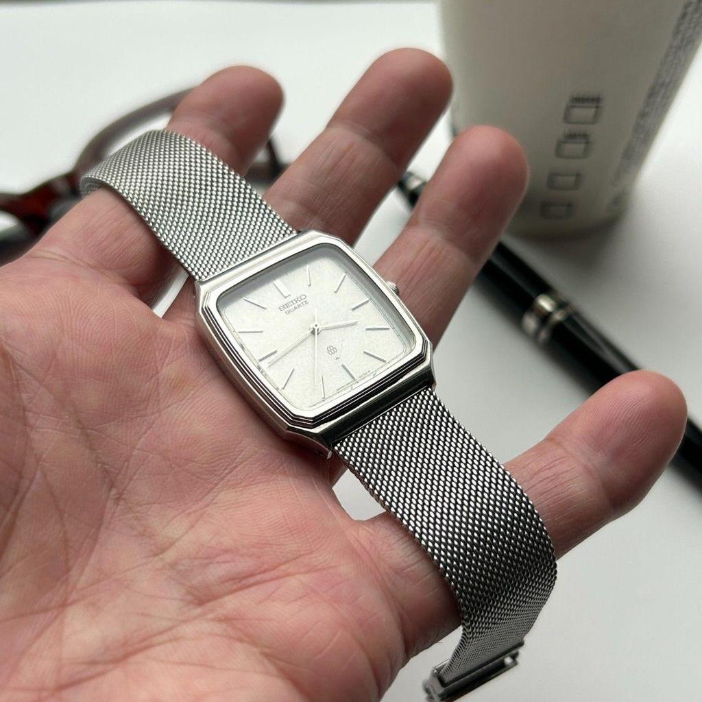 Used [Vintage 80s] SEIKO Twin Quartz Tank Silver Dial