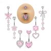 Heart Shape Belly Button Ring Pink Zircon Dangle Belly Ring Navel Piercing Jewelry  Body Jewelry