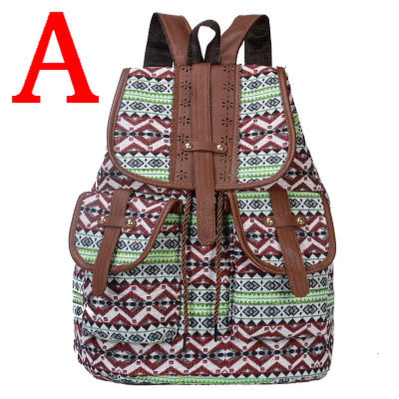 

2023 Новый рюкзак с этническим узором, женская сумка из холста, модный персонализированный дорожный ремень, маленький рюкзак, дорожный рюкзак A