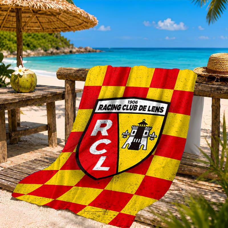 Racing Club De Lens Crest Beach Towel, Quick-drying, Easy To Care For, Suitable for Both Fitness and Beach Vacations,Sports Essential