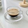 220ML Beaded Glass Beaded Dish Milk Coffee Cup Set Afternoon Tea Cup Transparent Concentrated Coffee Cup Coffee Table Decoration