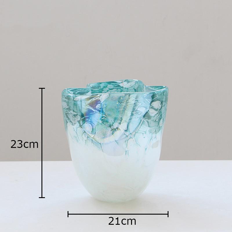 

Pink Blue Gradient Glass Vase Hydroponics Plant Pots Table Decoration Flowers Arrangement Floral Vases Room Aesthetic Decor
