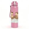 1PC Twin Floating Otters 750ml Color Plastic Sports Water Bottle Leakproof Flip Straw Lid Suitable for Sports Office Home Use