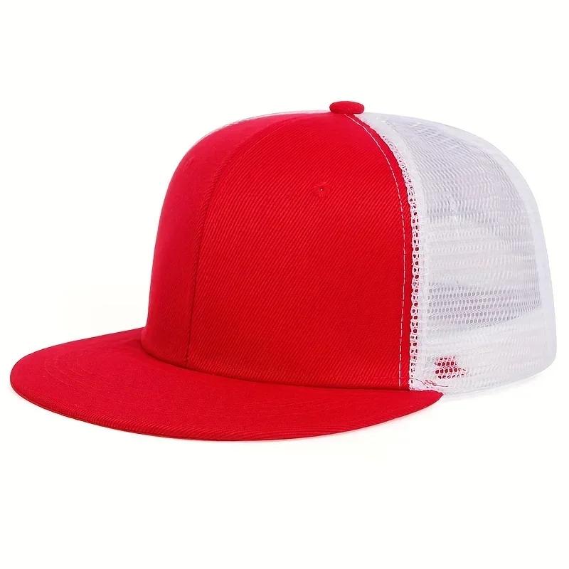 

Unisex Solid Color Splicing Hip-hop Hats Spring Autumn Adjustable Casual Snapback Baseball Caps Outdoor Sunscreen Hat красный