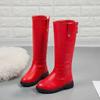 Winter Long Boots for Girls  Knight-high Snow Boots Kids Thin Cotton Warm Outdoor Princess Leather Boots