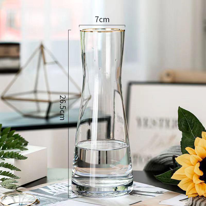 Nordic Cone-Shaped Transparent Glass Vase for Lucky Bamboo and Flowers