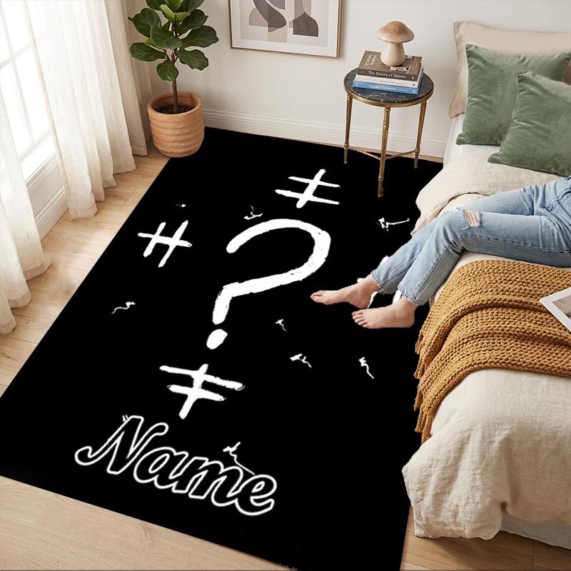 Custom Name Dark Knight Living Room Non-Slip Area Rug Soft Carpet for Bedroom Kids Playroom Sofa Office Home Decor Doormat