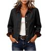 Damen Mode Lässig Lockere Passform Langarm Kurze Jacke Mantel Oberbekleidung für den täglichen Gebrauch