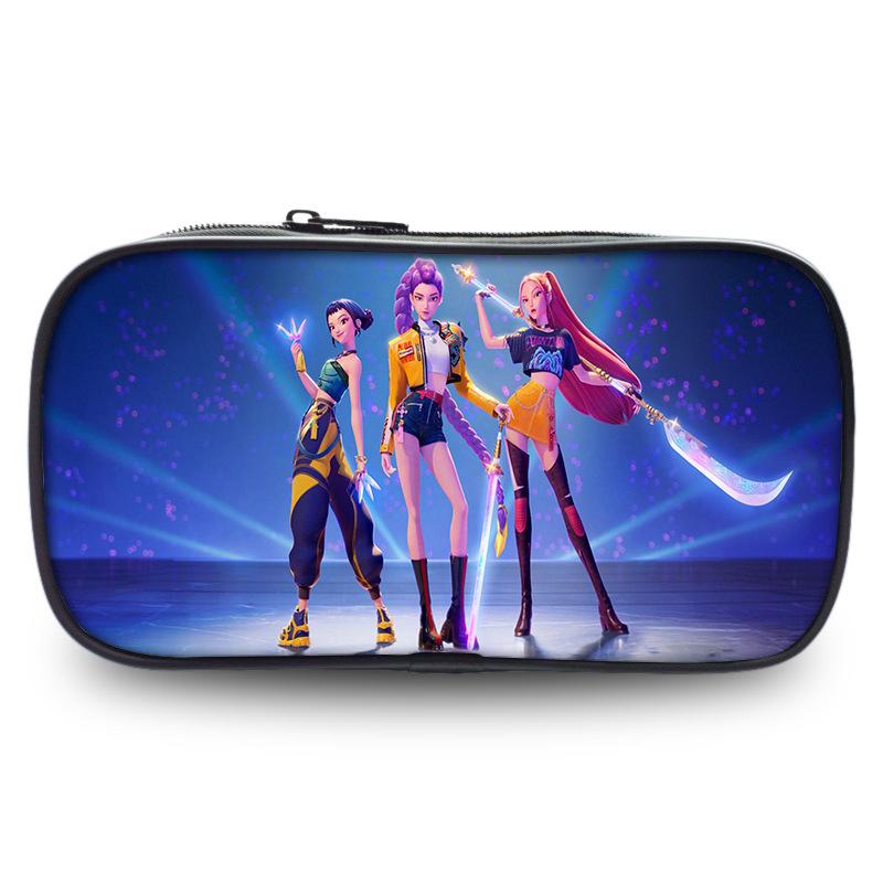 Kpop Demon Hunter Pencil Case Primary and Secondary School Pencil Case Girls Large Capacity Kindergarten Three-layer Zipper Lightweight Stationery Box