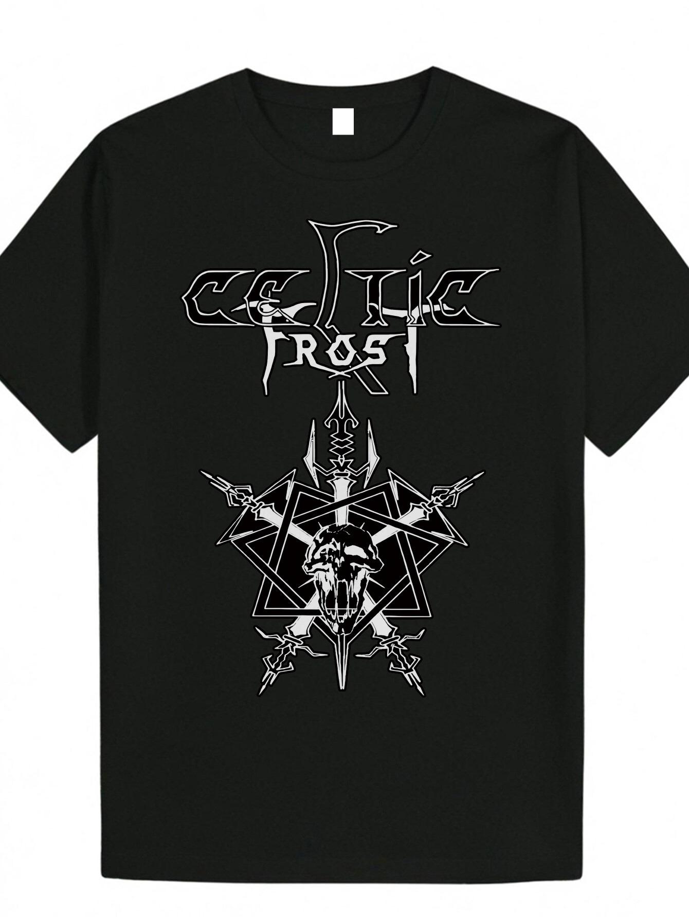 

Футболка с принтом в виде дизайна с надписью группы, мужская модная повседневная одежда, футболка с коротким рукавом, свободная, удобная, для ежедневной носки S