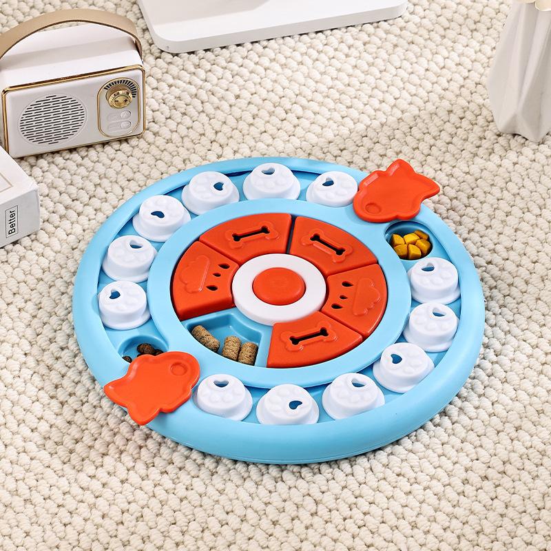 

Pet Cat Dog Slow Food Bowl Puzzle Feeder Toy Leakage Sniffing Mat Play Tray Ease Cat Dog Anxiety Stay Healthy Vibrant Pet Toys синий