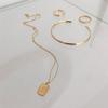 [ Modern Like ] 14K Gf Square Coin Layered Necklace