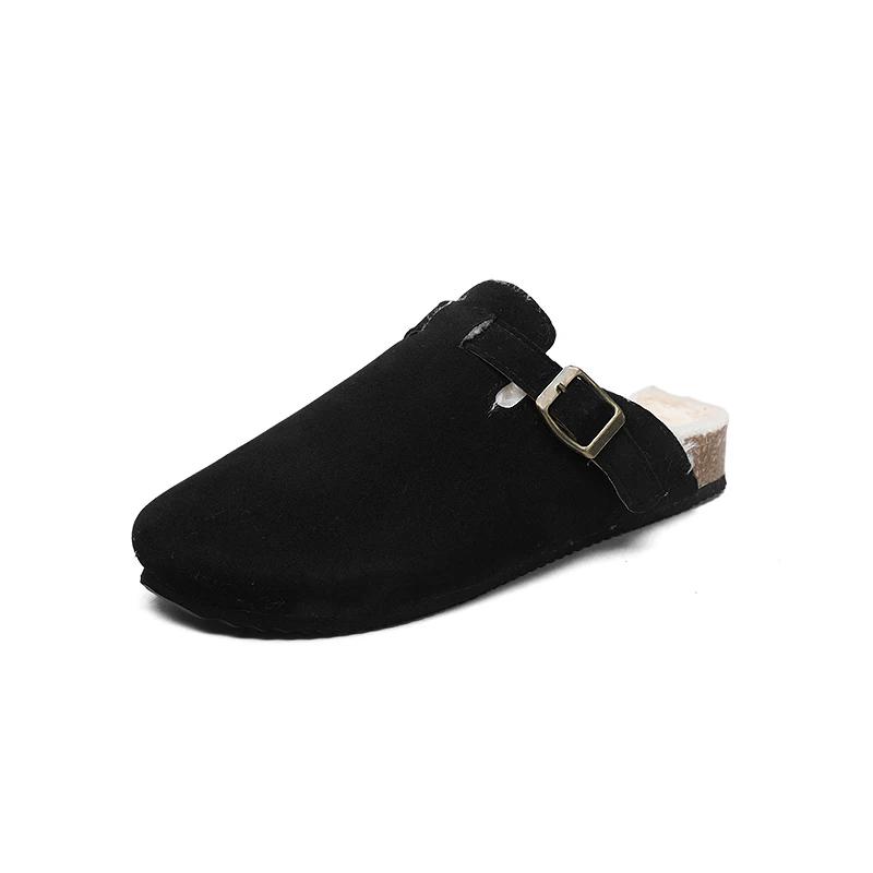 

Мужские замшевые мюли Женские удобные туфли-картофелины с поддержкой свода стопы Зимняя обувь из пробки Модные клоги Мужская пробка Стелька Мужские клоги 39 чёрный