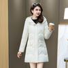 Down Cotton Jacket Women's Mid-length Model 2025 New Winter Korean Version Slim and Thickened Warm Hooded Jacket Cotton Jacket
